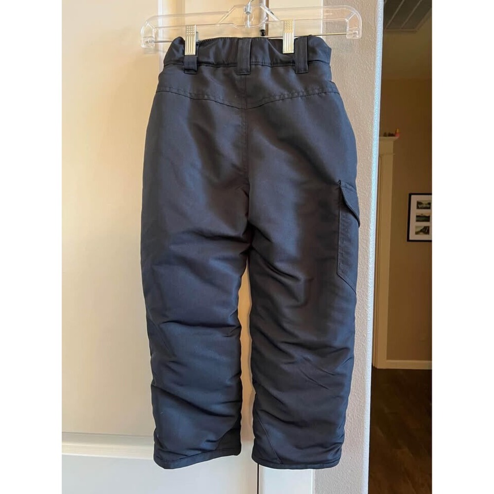 Unisex Kids Warm Insulated Roebuck & Co. Black Snow Pants-Size Medium (5/6) - Picture 4 of 4